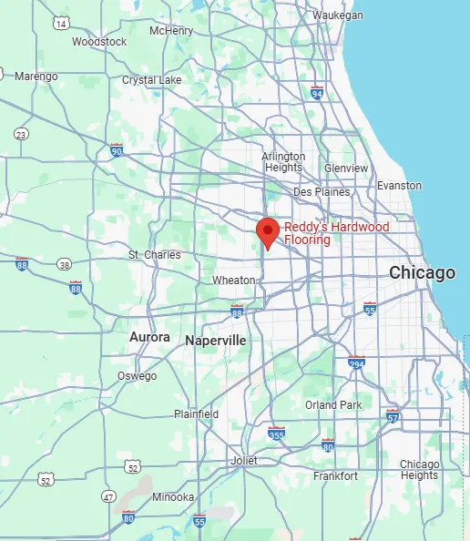 Our Service Area Map for Hardwood Flooring Services in Illinois